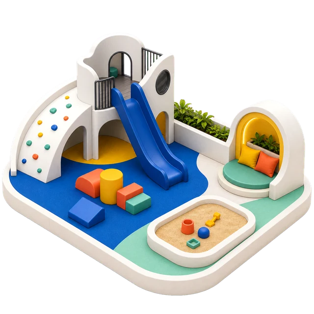 Children’s play and family zone amenity illustration
